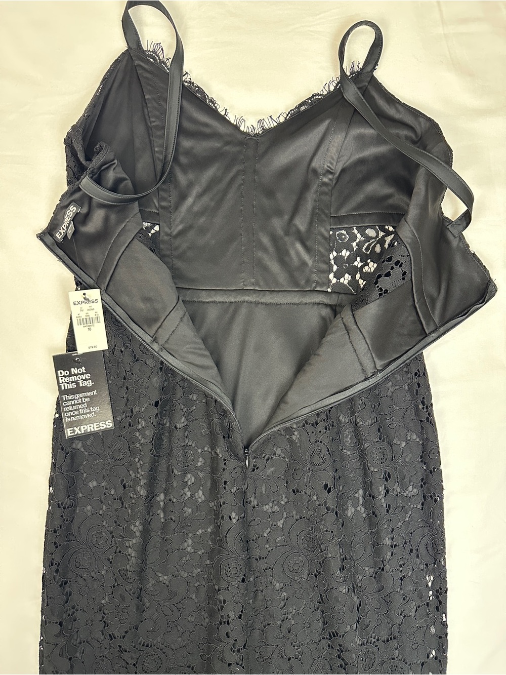 Express Floral Black Lace Corset Midi Dress Size 10 NWT - Picture 10 of 11